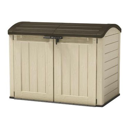 Box Contenitore da Giardino Keter Store-It-Out Ultra - Beige - 2000L con Pistoni Automatici 114x133x42