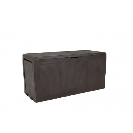 Baule da Esterno Samoa 270L  con Ruote e Seduta - Effetto Rattan Marrone - Keter