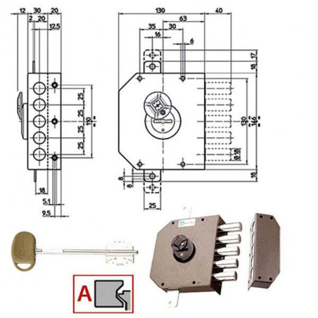 Serratura Sic.Triplice Dx Dm 20520 Mottura