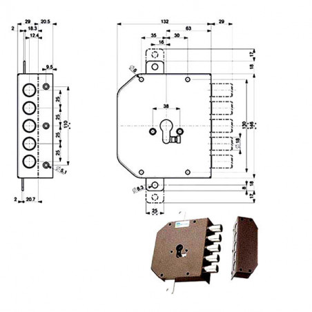 Serratura Sic.Triplice Dx 38620 Mottura