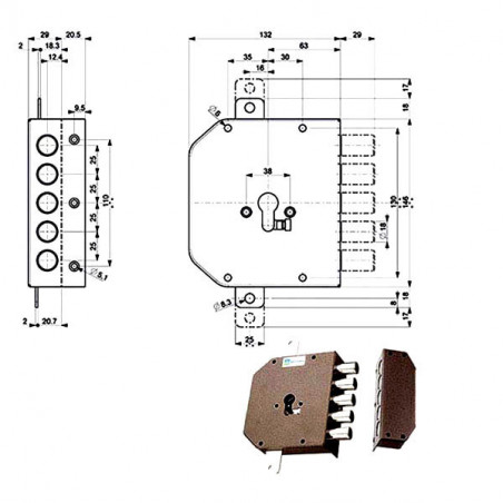 Serratura Sic.Triplice Sx 38620 Mottura