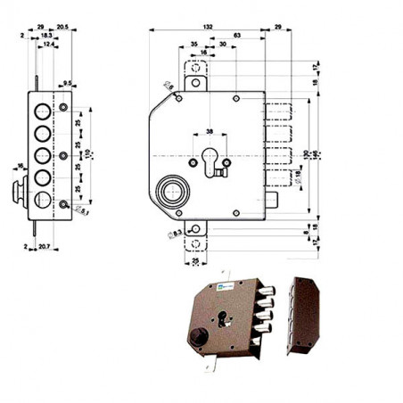 Serratura Sic.Triplice Dx Scrocco 38630 Mottura