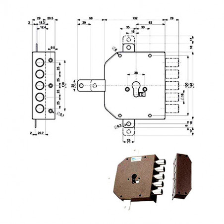 Serratura Sic.Quintupl.Dx 38640 Mottura