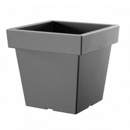 Vaso Lofly Low Quadro Grigio 19X19 H 18 Pplast