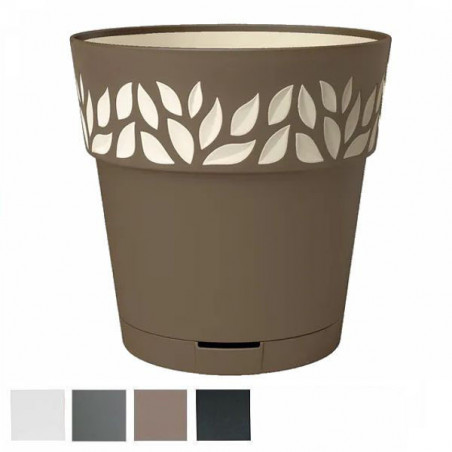 Vaso Cloe Tondo Ris.Acqua Bianco 25 H 25 Stefanpl