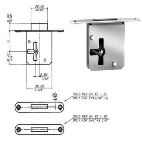 Serratura Mobili Infilare e 20 Dx Bt Mpe Meroni