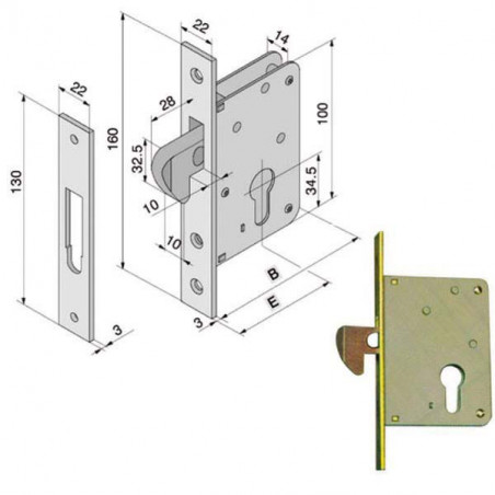 Serratura Inf.Legno 025.30.00.0 Welka