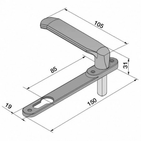 Maniglia Placca Nylon 086.00.04.0 Welka