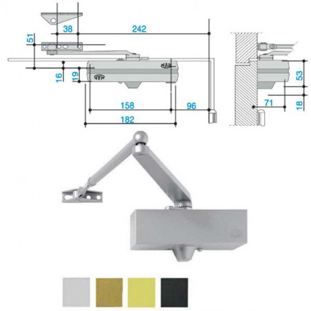 Chiudiporta Aerodinamico 564 Bronzo Me6409 Mab