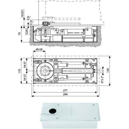 Chiudiporta Pavimento 90^ Dc477-5 Assa Abloy