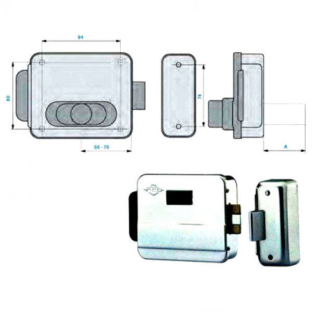 Elettroserratura App.Ferro E50/70 Nf5013/1 Feb