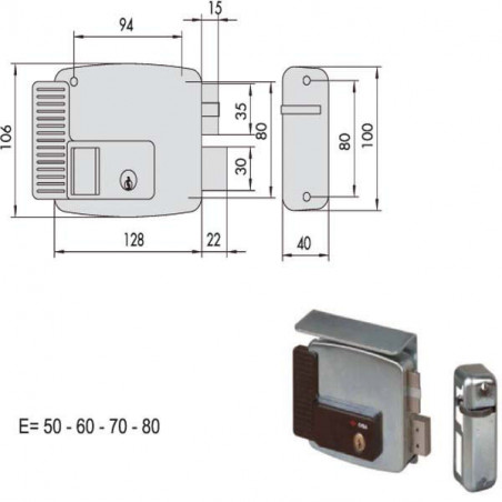 Elettroserratura App.Ferro Sx 11761-80-2 Cisa