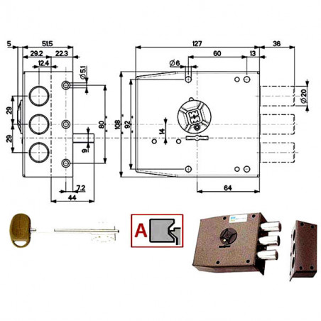 Serratura Sic.Semplice Sx Dm 20501 Mottura
