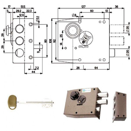 Serratura Sic.Semplice Sx Dm 20511 Mottura
