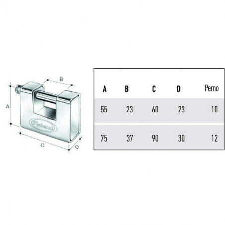 Lucchetto Corazzato Mm 60 Serrande Ka Potent