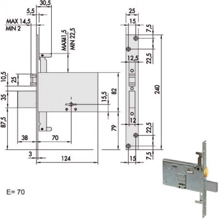 Serratura Doppia Mappa Inf.All 57325-73-0 Cisa