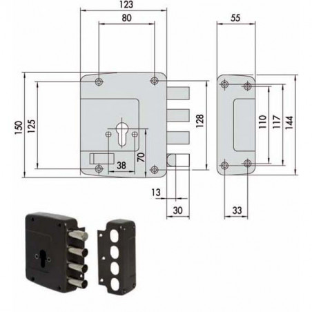 Serratura Sicurezza Semplice Sx 56152-60-2 Cisa