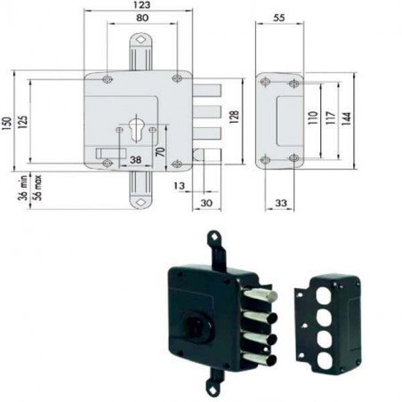 Serratura Sicurezza Triplice Dx 56162-60-1 Cisa