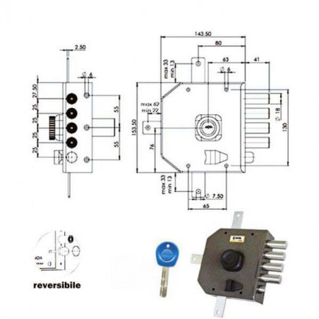 Serratura Sic.Quintupl.Dx Pompa Jm426 Moia