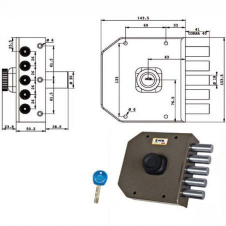 Serratura Sic.Semplice Dx Pompa Ja421 Moia