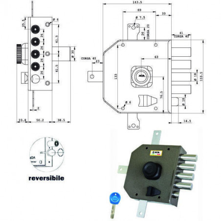 Serratura Sic.Quintupl.Dx Pompa Ja426 Moia