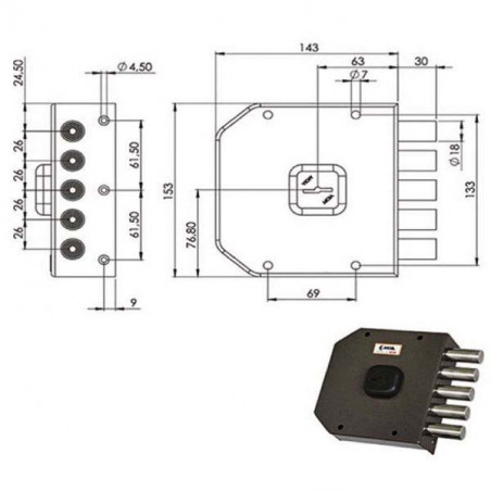 Serratura Sic.Semplice Dx Dm A411 Moia