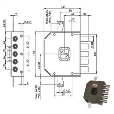 Serratura Sic.Triplice Sx Dm A413 Moia