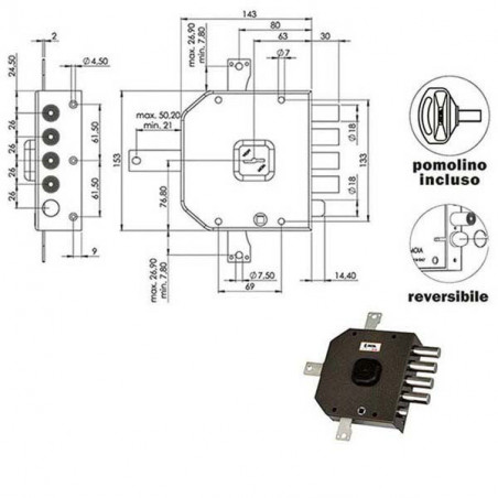 Serratura Sic.Quintupl.Dx Dm A416 Moia