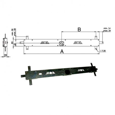 Serratura Bascule Spranga Cilindro 156B/L Moia