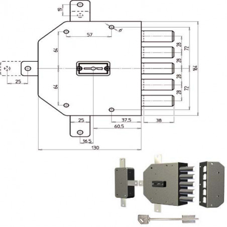 Serratura Sic.Quintuplice Dx Dm 2300 Cr