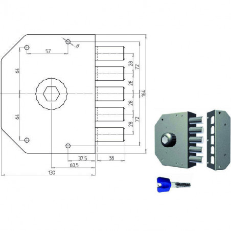 Serratura Sic.Semplice Dx Pompa 3000 Cr