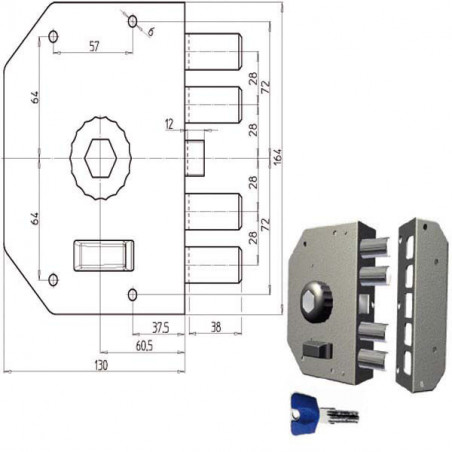 Serratura Sic.Semplice Dx Pompa 3050 Cr