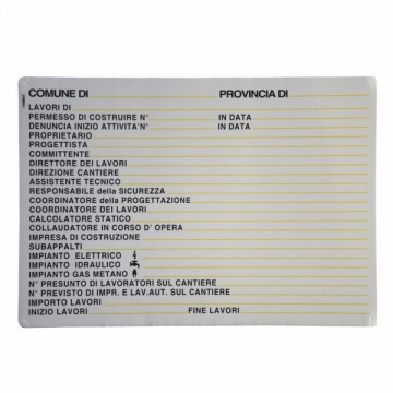 Cartello Concessione Edilizia 98X 68 Plastica