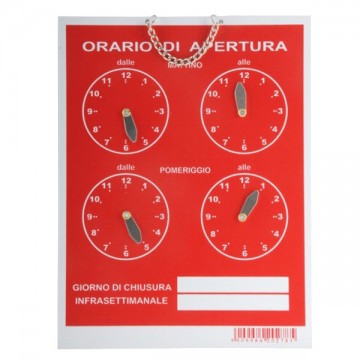 Horaires 4 Horloges Tempopol Rouges cm 16X21