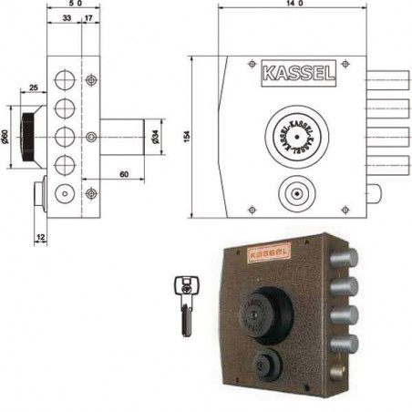 Serratura Sic.Semplice Dx Pompa 2151/Cp Kassel