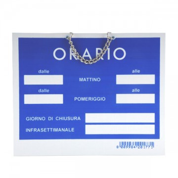 Tempopol Blue Opening Hours Sign cm 15X11