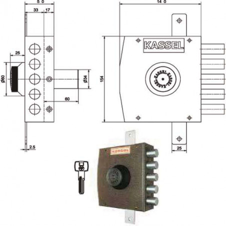 Serratura Sic.Triplice Dx Pompa 2301/Cp Kassel