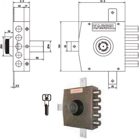 Serratura Sic.Quintuplice Dx Pompa 2501/Cp Kassel