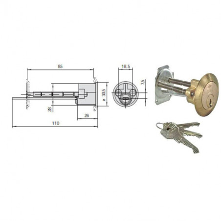 Cilindro App.Tondo 0G500-00-0 Cisa