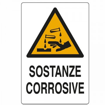 Cartello Sostanze Corrosive 20X 30 Alluminio