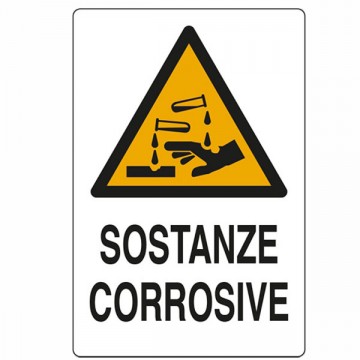 Corrosive Substances Sign 20X 30 Plastic