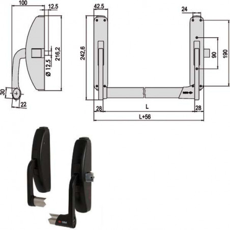 Maniglione Prestige Laterale 59301-10-0 Cisa