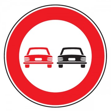 No overtaking road sign