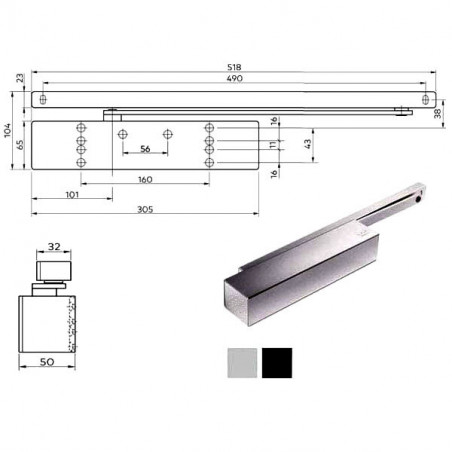 Chiudiporta Aerodinamico Argento Ts 92 Xea Dorma