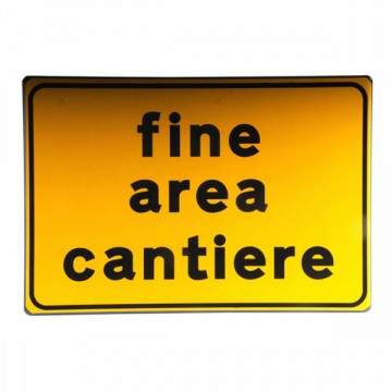 Cartello Stradale Fine Area Cantiere 60X40 3G