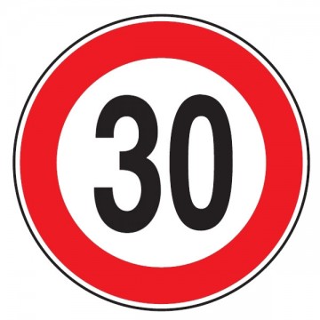 30 km speed limit road sign