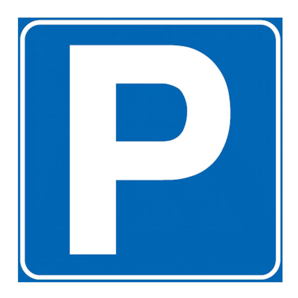 Cartello di avviso di parcheggio per disabili blu, adesivo
