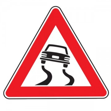 Road Sign Slippery Road
