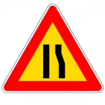 Right Asymmetric Narrow Road Sign
