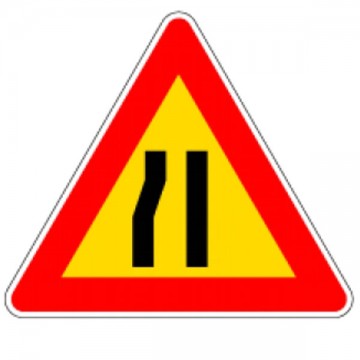 Left Asymmetric Narrow Road Sign